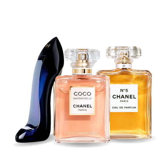 Promocyjny pakiet 3 perfum: GOOD GIRL, COCO MADEMOISELLE i Chanel Nº5 100 ml.