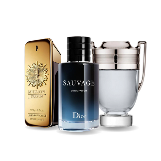 Promocyjny pakiet 3 perfum: Paco Rabanne ONE MILLION, Dior SAUVAGE i Paco Rabanne INVICTUS 100 ml.