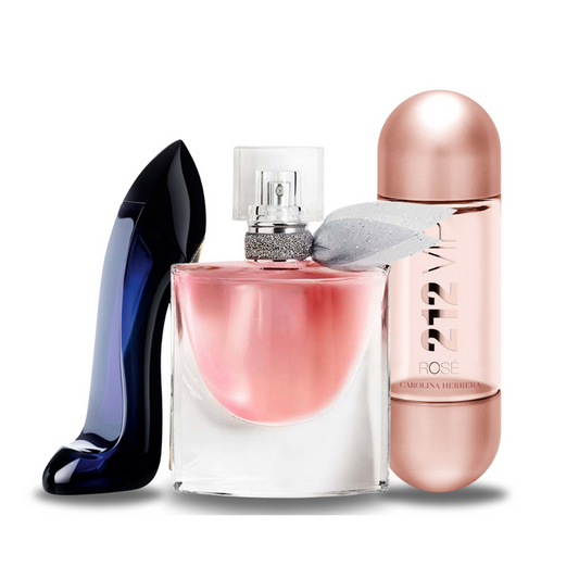 Promocyjny pakiet 3 perfum: Carolina Herrera GOOD GIRL, Lancôme LA VIE EST BELLE i Carolina Herrera 212 VIP ROSÉ 100 ml.